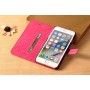Housse Etui Flip Cover Cuir Velours Véritable Rose Apple iPhone 7 Luxe