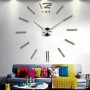 3d Stickers GRIS FONCE Grand Horloge Montre Murale Acryliques A2 - 120 cm
