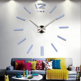 3d Stickers BLANC Grand Horloge Montre Murale Acryliques A2 - 120 cm