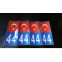 4x Stickers Plaques D'immatriculation Fin Série Turquie 44 - 100x45 mm