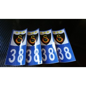 4x Stickers Plaques D'immatriculation Fin Série GALATASARAY SK 38 - 100x45 mm