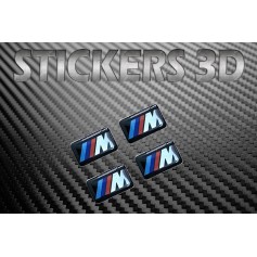 4x Stickers 19x11mm M Power Bmw Logo En 3D Autocollant Doming