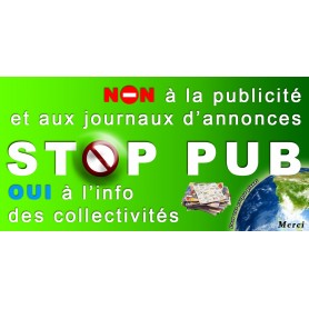 Stickers Autocollant Stop-Pub Boite au lettre Anti Pub 100X50 mm