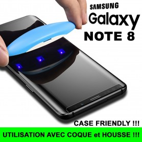 Pour Samsung Galaxy Note 8 Nano liquide UV Film Verre en Trempe Ecran Case Friendly
