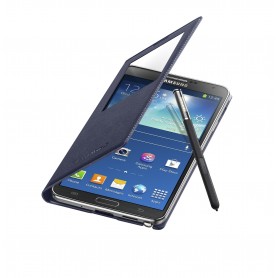 pour Samsung Galaxy Note 3 SM-N9005 Etui S-View Cover Bleu Nuit 