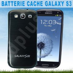 Batterie Cache Alu Brossé Noir Samsung Galaxy S3