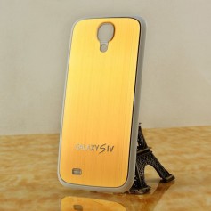  Pour Samsung Galaxy S4 Cache Batterie Alu Brossé Blanc-Or