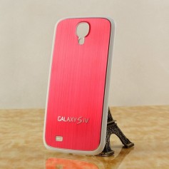 Pour Samsung Galaxy S4 Cache Batterie Alu Brossé Blanc-Rouge 