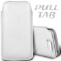 Pour Apple iPhone 5-5S-5C Blanc Étui Languette Pull-Up 