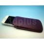 Pour Apple iPhone 5-5S-5C Violet Étui Languette Pull-Up 