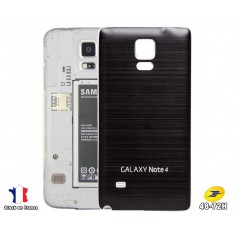 Arriéré Cache Batterie Alu Brosse Noir Samsung Galaxy Note 4 Cover Battery