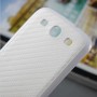  Pour Samsung Galaxy S3 Batterie Cache Arriéré Motif Fibre Carbone Blanc
