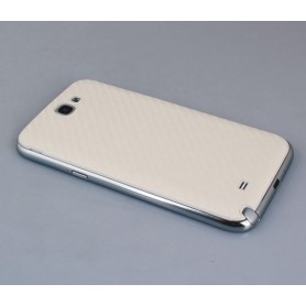Batterie Cache Arriéré Fibre Carbone Blanc Samsung Galaxy Note 2 Back Cover
