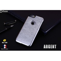 Coque Métallique en Aluminium Brossé Argent iphone 6S 6 Cadre Silicone Tpu