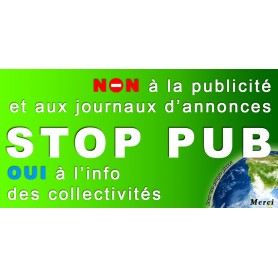 Stickers Autocollant Stop-Pub Boite au lettre Anti Pub 100X50 mm