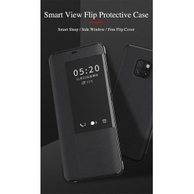 Pour Huawei MATE 20 Etui à rabat NOIR Smart Flip Cover Clear View