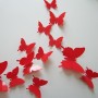 Papillon De 12 Pièces 3D Stickers Rouge 2 Décoration Butterfly 3d