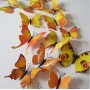 12 Pièces 3D Stickers Papillon Jaune Type 2 Décoration Maison Butterfly 3d