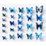 Papillon De 12 Pièces 3D Stickers Bleu Type 2 Décoration Butterfly 3d