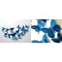 12 Pièces 3D Stickers Papillon Miroir BLEU Décoration Maison Butterfly 3d