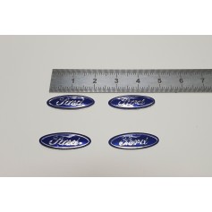 4x Logo Ford 18x7 mm Clefs Emblème Stickers Autocollant Badge Aluminium