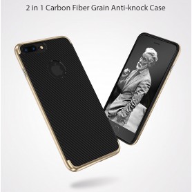 KISSCASE Ultra Fin Carboné Fiber Design Coque NOIR pour iPhone SE 2020