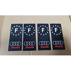 4x Stickers Plaque d’immatriculations Logo Audi 100x45 mm Promo Ref3