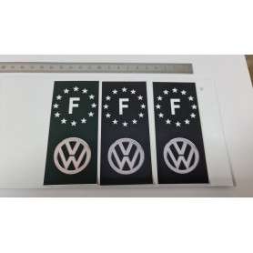 3x Stickers Plaque d’immatriculations Logo Volkswagen 100X45 mm Promo Ref11