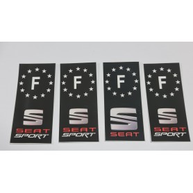 3x Stickers Plaque d’immatriculations Seat Sport 100X45 mm Promo Ref24
