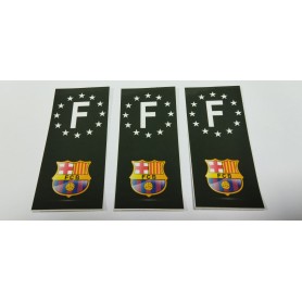 3x Stickers Plaque d’immatriculations Barcelone FC 100X45 mm Promo Ref25
