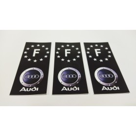 3x Stickers Plaque d’immatriculations Audi 100X45 mm Promo Ref26