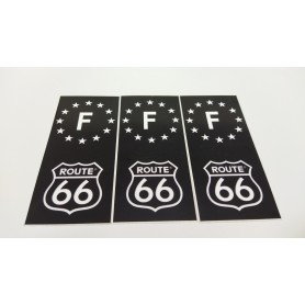 3x Stickers Plaque d’immatriculations Route 66 100X45 mm Promo Ref33