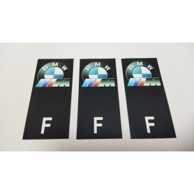 3x Stickers Plaque d’immatriculations Logo BMW M Power 100X45 mm Promo Ref36