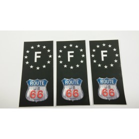 3x Stickers Plaque d’immatriculations Route 66 100x45 mm Promo Ref46