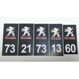 5x Stickers Plaque d’immatriculations Peugeot Sport mm Promo Ref48