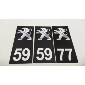 3x Stickers Plaque d’immatriculations Peugeot 100x45 mm Promo Ref53