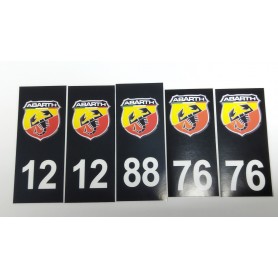 5x Stickers Plaque d’immatriculations Abarth 100X45 mm Promo Ref55