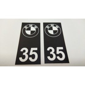 2x Stickers Plaque d’immatriculations 35 BMW M Power 100X45 mm Promo Ref68