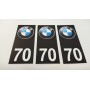3x Stickers Plaque d’immatriculations 70 BMW 100X45 mm Promo Ref70