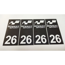 4x Stickers Plaque d’immatriculations 26 Renault Sport RS 100X45 mm Promo Ref73