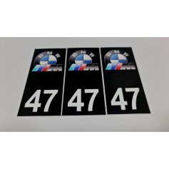 3x Stickers Plaque d’immatriculations BMW M Power 100X45 mm Promo Ref76