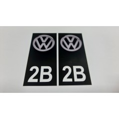 2x Stickers Plaque d’immatriculations 2B Volkswagen 100X45 mm Promo Ref78