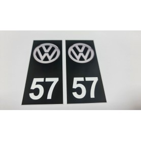 2x Stickers Plaque d’immatriculations 57 Volkswagen 100X45 mm Promo Ref79