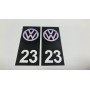 2x Stickers Plaque d’immatriculations 23 Volkswagen 100X45 mm Promo Ref80