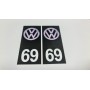 2x Stickers Plaque d’immatriculations 69 Volkswagen 100X45 mm Promo Ref81