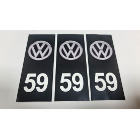 2x Stickers Plaque d’immatriculations 59 Volkswagen Promo Ref82