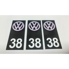 3x Stickers Plaque d’immatriculations 59 Volkswagen Promo Ref83