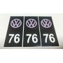 3x Stickers Plaque d’immatriculations 76 Volkswagen Promo Ref84