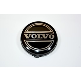 4x Logo Jante Volvo 64 mm Noir Argent Cache Moyeu Centre De Roue Emblème 3546923