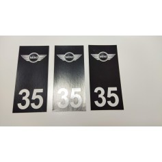 3x Stickers Plaque d’immatriculations Mini Promo Ref86